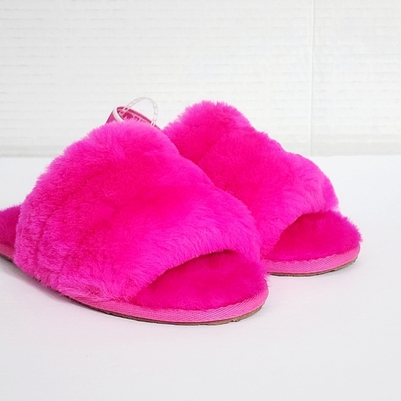 UGG Kids Toddler Girls Fluff Yeah Hot Pink Sandals Slide Size 11T - Picture 7 of 7